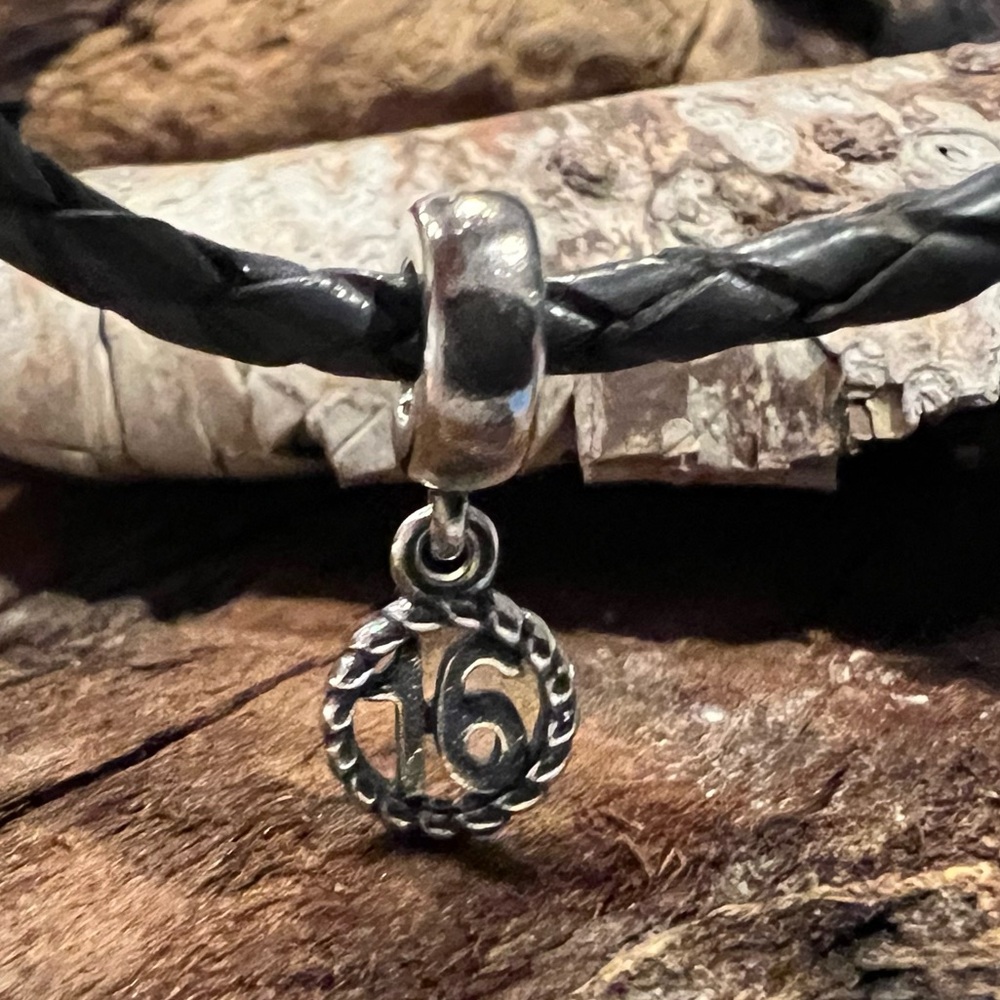 Authentic Pandora Charm Sweet 16 Birthday Dangle Bead Birthday Pendant Silver